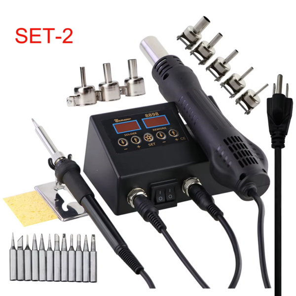 Soldering Station Iron Hot Air 2 in 1 BGA ReworkHeat Gun Desoldering Repair for Cell-Phone PCB IC Welding Tools Kit - Image 15