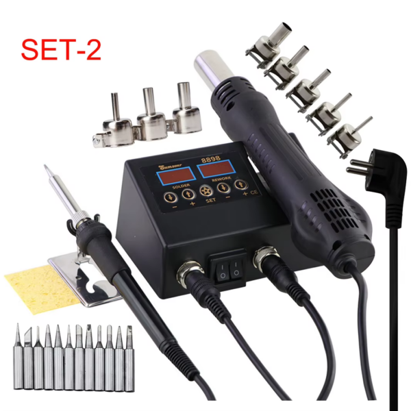 Soldering Station Iron Hot Air 2 in 1 BGA ReworkHeat Gun Desoldering Repair for Cell-Phone PCB IC Welding Tools Kit - Image 12