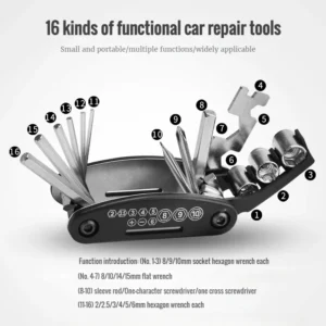 Portable Bicycle Repair Tools Kit Bike Repair Tools Kit Pump Tire Patch Multi-Functional Wrench Bike Tool Set Accessories