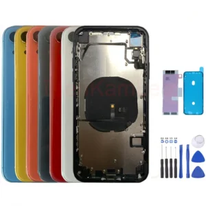 Housings for Iphone XR Battery Cover Door with Frame Replacement Kit for Model A1984,A2105,A2106,A2107