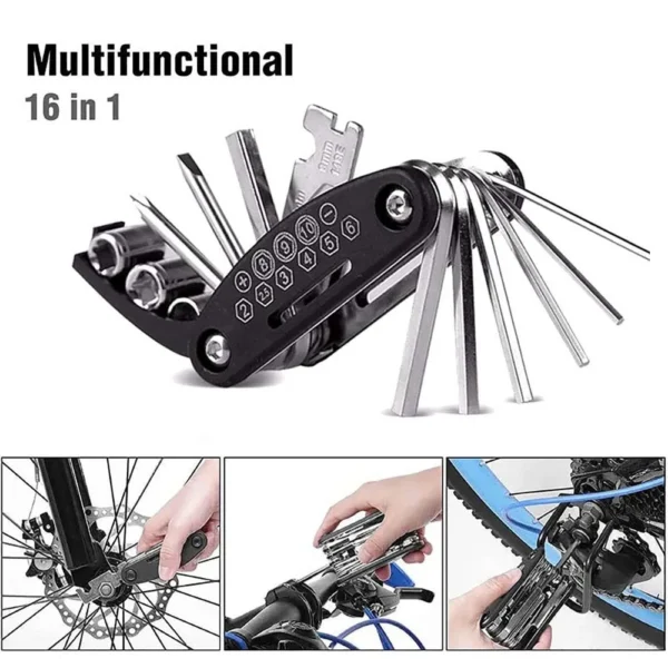 Bike Portable Socket 16 in 1 Multipurpose Wrench Bicycle Multi Tool Screwdriver Mountain Motorcycle Bicycle Repair Tools - Image 3