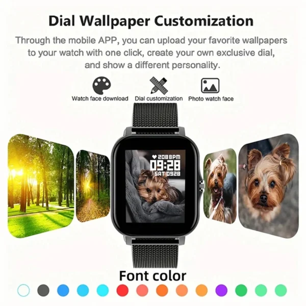 Smart Watch for Men Women Gift Full Touch Screen Sport Fitness Watches BT Call Wristwatch - Image 5