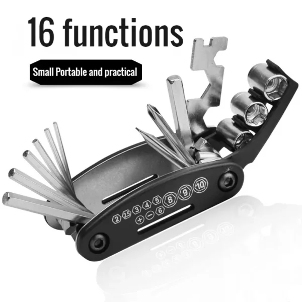 Portable Bicycle Repair Tools Kit Bike Repair Tools Kit Pump Tire Patch Multi-Functional Wrench Bike Tool Set Accessories - Image 2