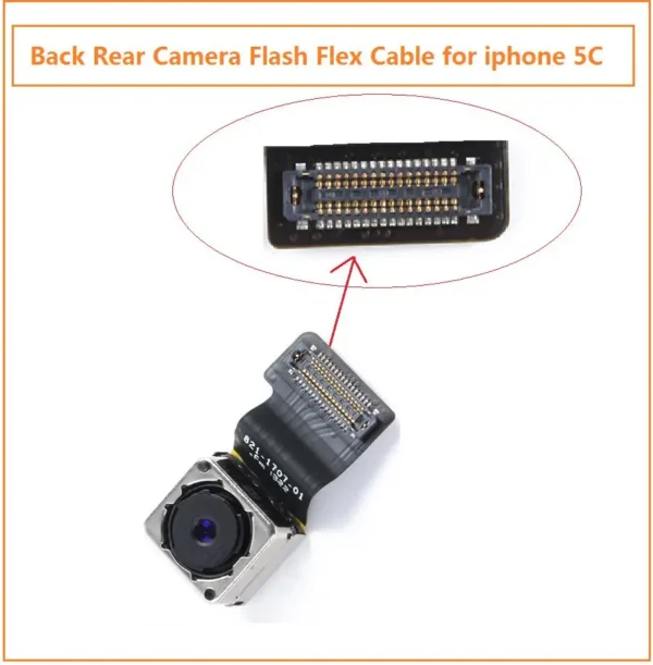 Genuine Main Back Camera for Iphone 4 4S 5 5S 5C Rear Camera with Flex Cable Facing Model 100% Tested Cell Phone Parts - Image 4