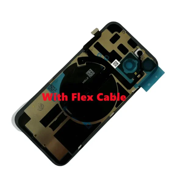 Back Glass Housing for Iphone 14 15 16 plus Pro Max Rear Door Battery Cover with Flex Cable Repair - Image 3