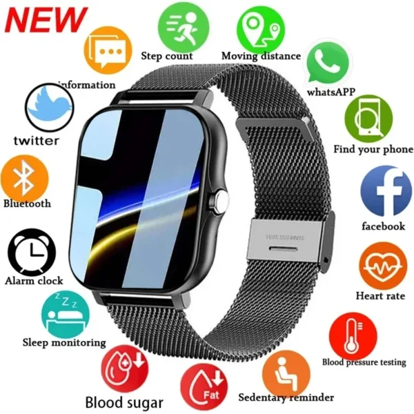 Smart Watch for Men Women Gift Full Touch Screen Sport Fitness Watches BT Call Wristwatch - Image 3