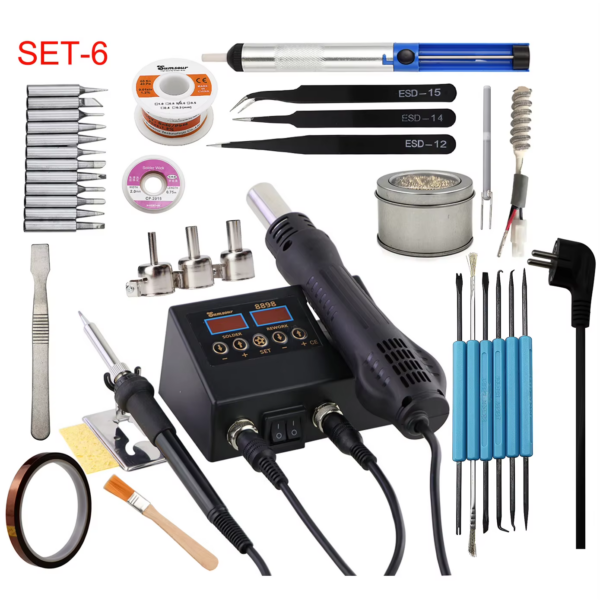 Soldering Station Iron Hot Air 2 in 1 BGA ReworkHeat Gun Desoldering Repair for Cell-Phone PCB IC Welding Tools Kit - Image 17