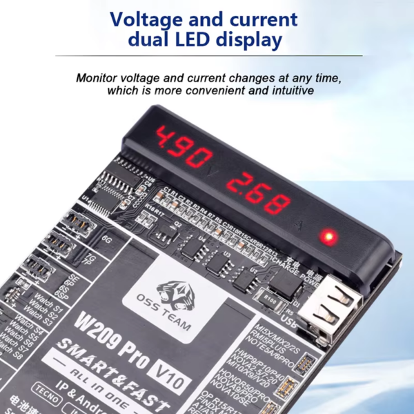 W209 Pro V10 Battery Activation Board for Iphone 6-X 11 12 13 14 15 16 Samsung Xiaomi Android Circuit Board Fast Charging Tester - Image 5