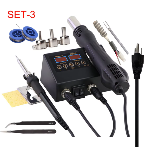 Soldering Station Iron Hot Air 2 in 1 BGA ReworkHeat Gun Desoldering Repair for Cell-Phone PCB IC Welding Tools Kit - Image 9