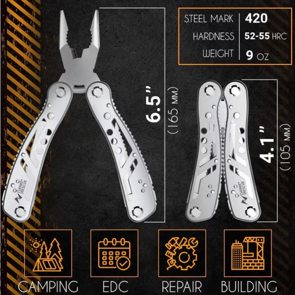 Multitool 24-In-1 Multitools Pliers with ​Professional Multi-Tool for Survival Camping and Hunting Gifts for Men Dad - Image 3