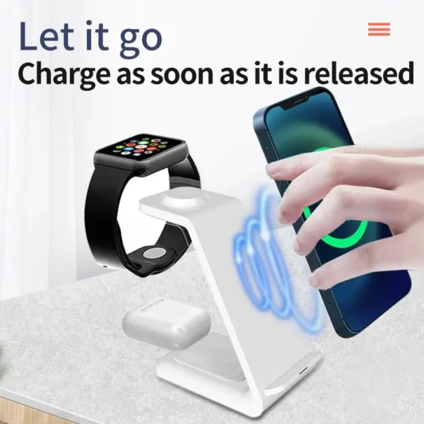 20W 3 in 1 Wireless Charger Stand Fast Charging Dock Station for Iphone 16 15 14 13 12 11 Pro Max Apple Watch 8 7 6 Airpods