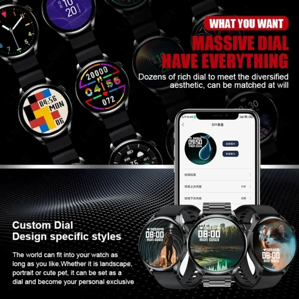 Smart Watch New Bluetooth Call Full Touch Amoled Diy Dails Sport Waterproof Smartwatch Pk Gt3 Pro Watch - Image 4