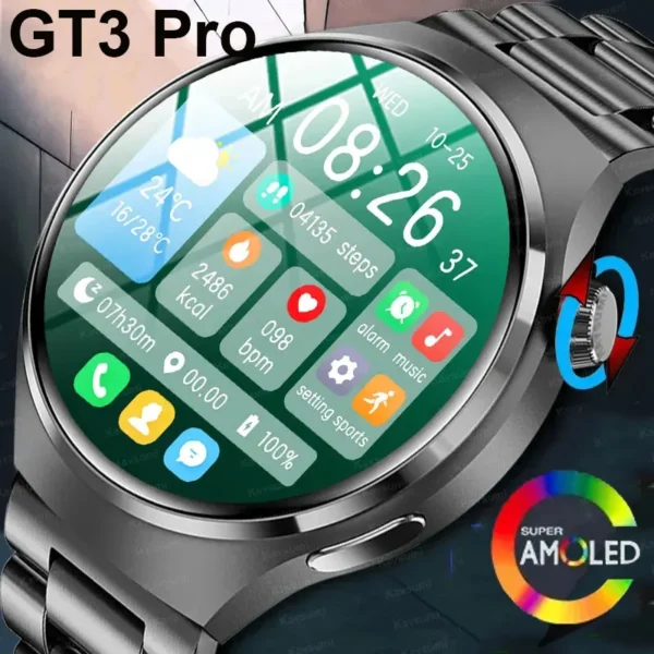 Smart Watch New Bluetooth Call Full Touch Amoled Diy Dails Sport Waterproof Smartwatch Pk Gt3 Pro Watch - Image 2