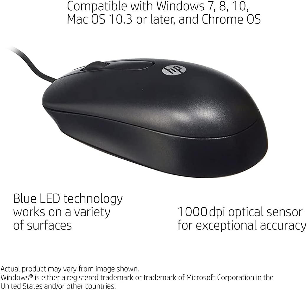 HP 3-Button USB Laser Mouse - Mice (USB, Wheel, Laser, 1000 DPI, Note) - Image 7