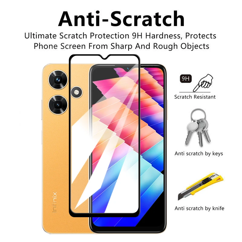 Infinix Hot 30I Tempered Glass Infinix Hot 30I NFC Glass Full Cover Screen Protector Infinix Hot 30I Protective Film - Image 4