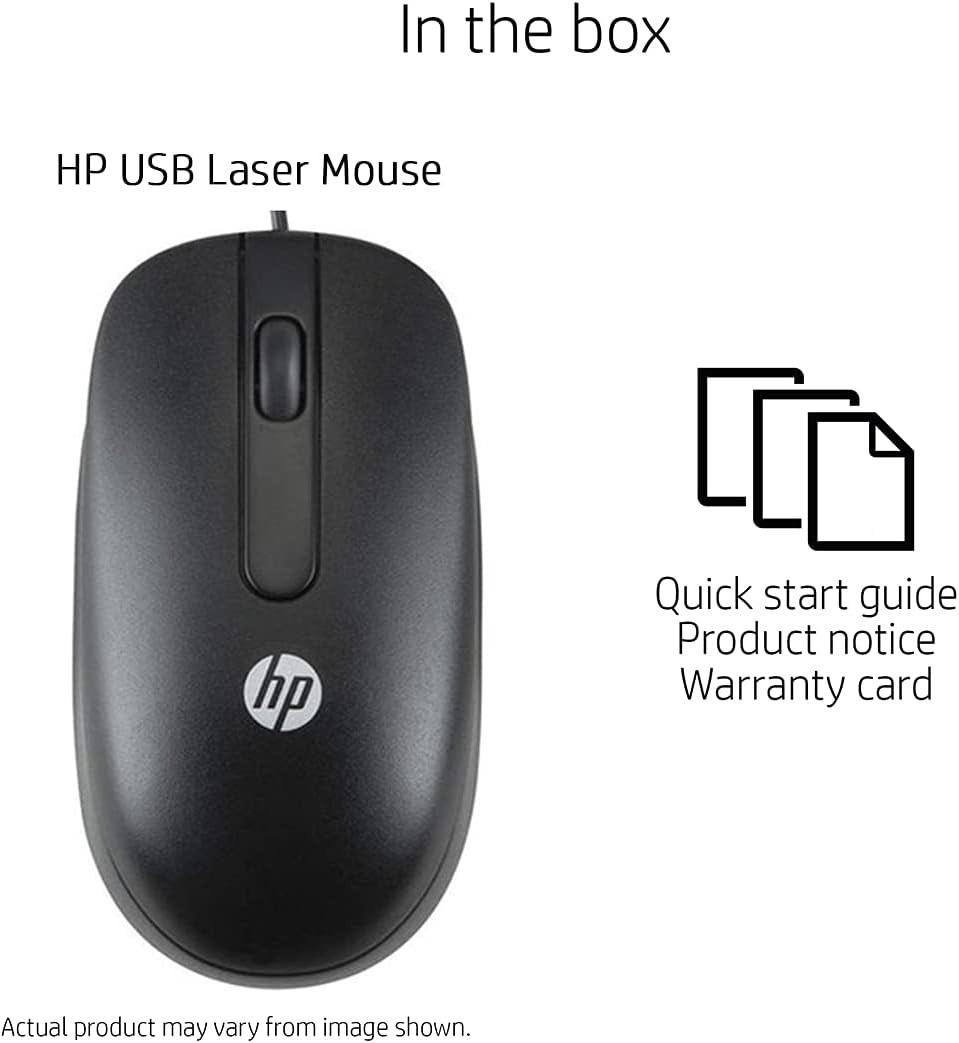 HP 3-Button USB Laser Mouse - Mice (USB, Wheel, Laser, 1000 DPI, Note) - Image 3