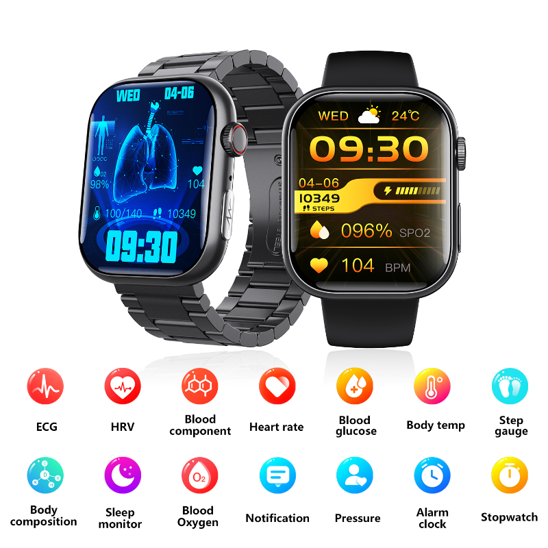 Best ECG Smart Watch of 2025 With Blood Pressure Monitor+Blood Glucose Monitoring - Image 1