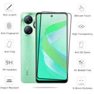 Infinix Smart 8 Glass Infinix Smart 8 Tempered Glass Protective Full Cover Glue HD 9H Screen Protector Infinix Smart 8 - Image 3