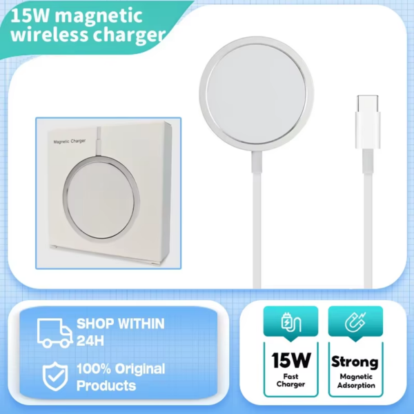 Universal 15W Wireless Charger Qi Fast Charging Receiver Pad Magnetic for Iphone Xiaomi Huawei Phones