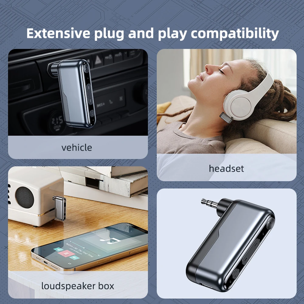 Bluetooth 5.3 AUX 3.5mm Audio Receiver HIFI Stereo Lossless Music Wireless Adapter Support TWS Mode With Mic For Speaker Headset - Image 3