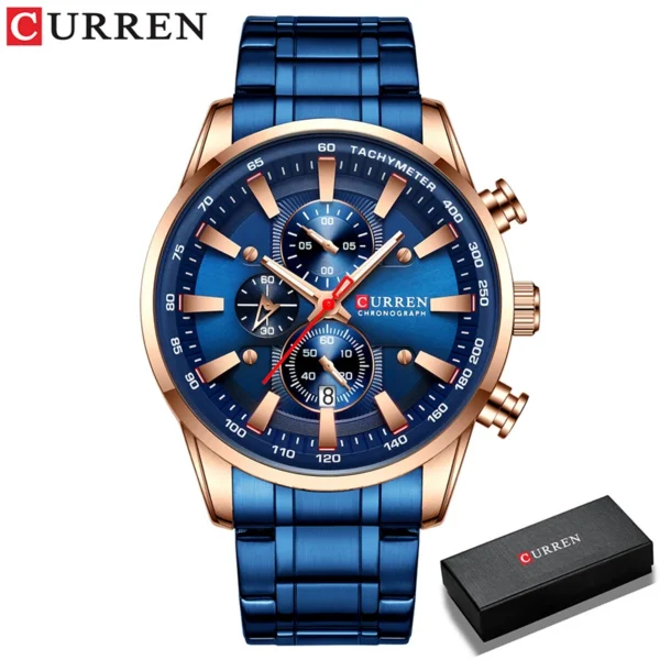 CURREN Mens Watches Waterproof Luxury Wristwatch Men Chronograph