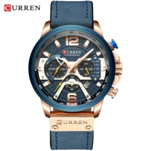 CURREN Men's Casual Sports Chronograph Military Leather Watch - Image 11
