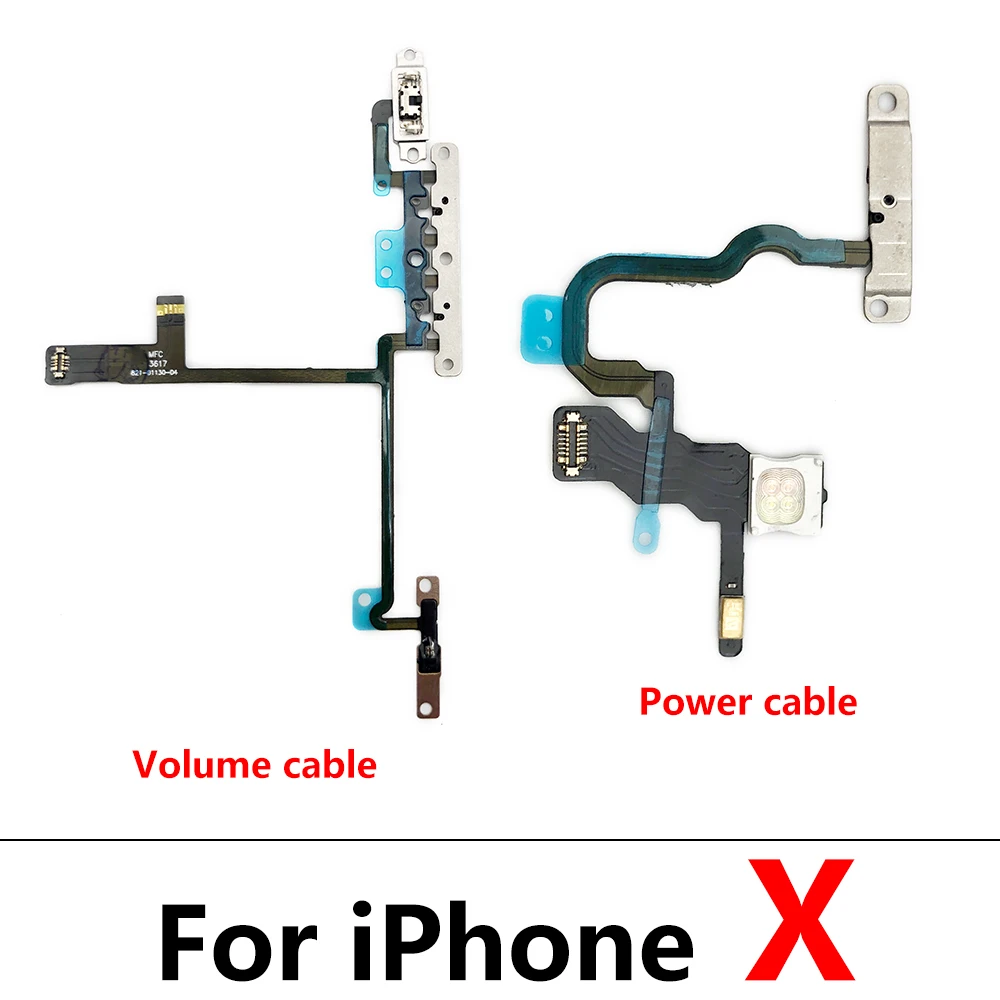 Power Flex Cable for Iphone 7 8 plus X XR XS Max Mute & Volume Switch on off Button Key Replacement Parts - Image 2