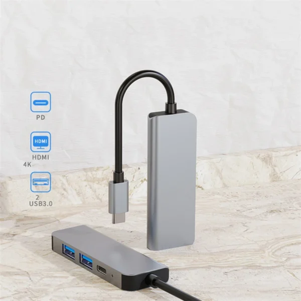 Type C to HDMI USB 3.0 HUB Adapter Convertor 4 in 1 USB 3.1
