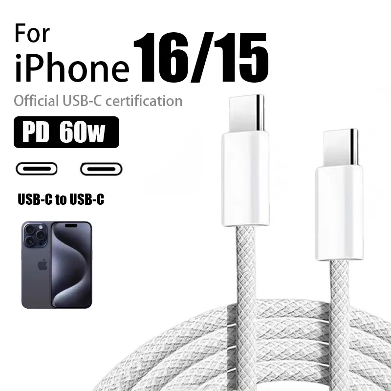 Original 60W USB-C Fast Data Cable for Iphone 16 15 Pro Max plus Samsung Xiaomi Huawei Phone Type C - Image 9
