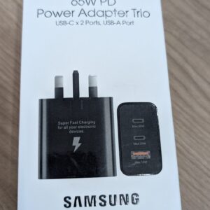 Samsung 65W PD Power Adapter Trio ? Fast Charger with 2 USB-C & 1 USB-A Ports