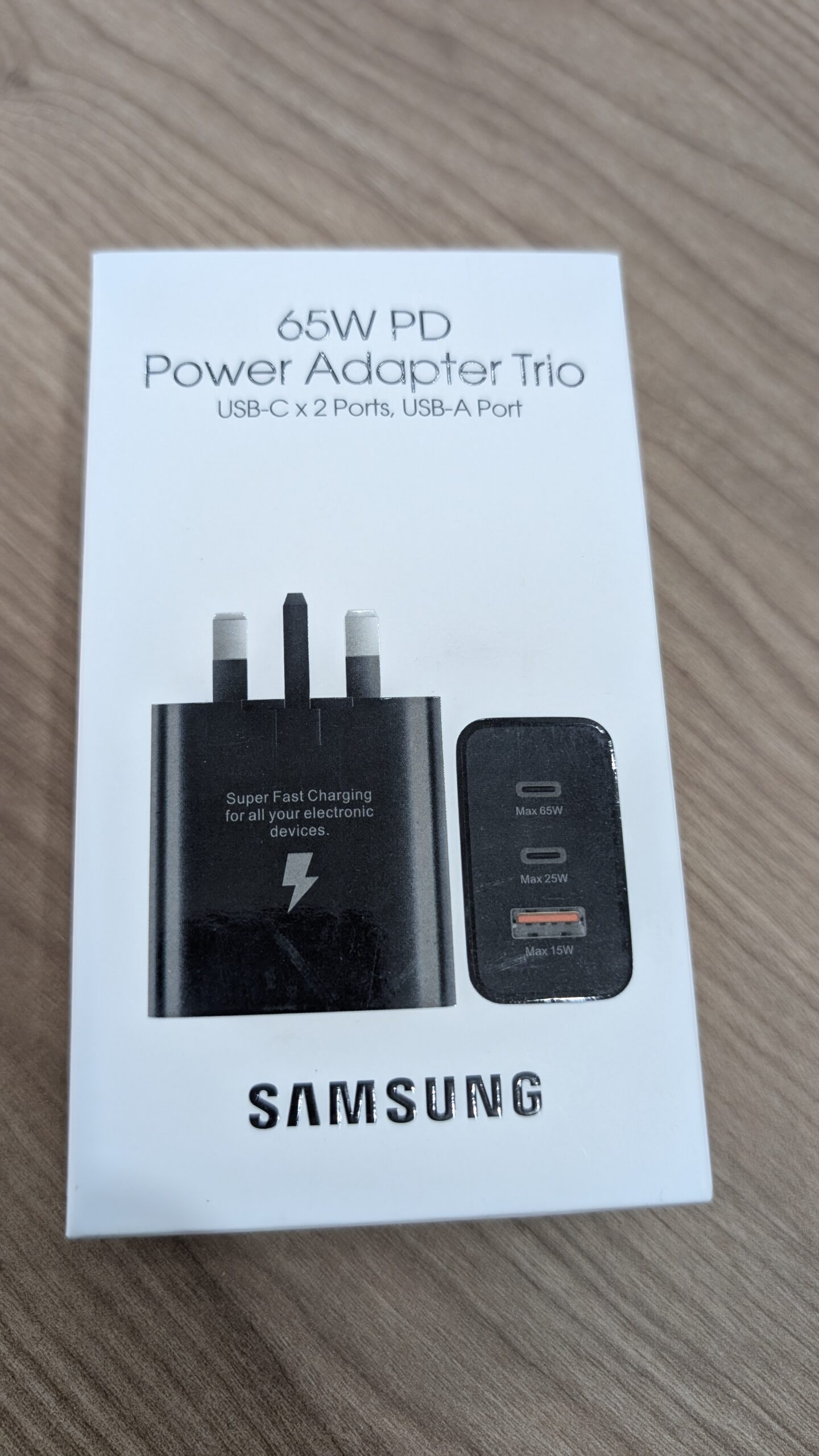 Samsung 65W PD Power Adapter Trio ? Fast Charger with 2 USB-C & 1 USB-A Ports - Image 1