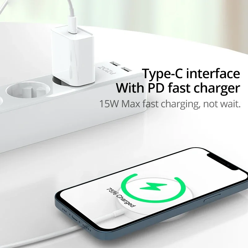 Universal 15W Wireless Charger Qi Fast Charging Receiver Pad Magnetic for Iphone Xiaomi Huawei Phones - Image 5