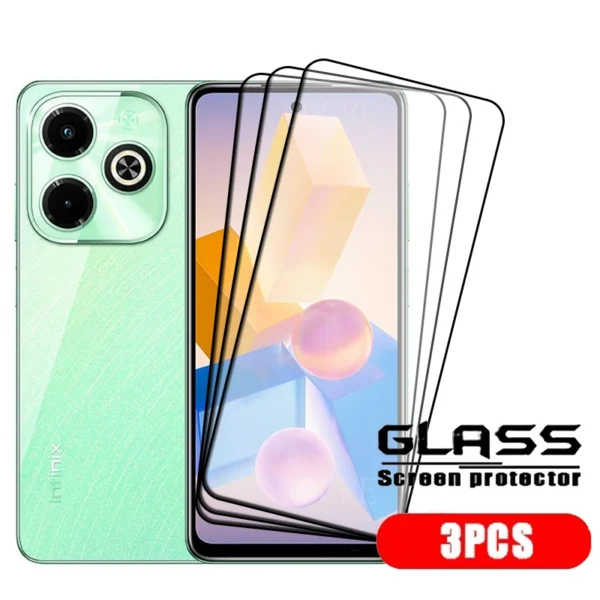 Infinix Hot 40I Glass Infinix Hot 40I Tempered Glass Protective Full Cover Glue HD 9H Screen Protector