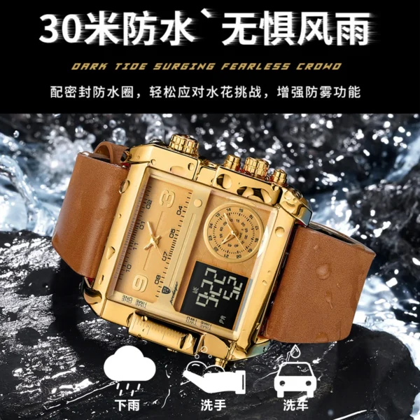 POEDAGAR Man Wristwatch Digital Multifunction Luxury Quartz Men'S Watch