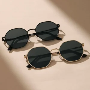 Classical Sunglasses Metal Geometric&Round Frame Fashion Classical Sunglasses for Vacation Decors Photo Props - Image 2