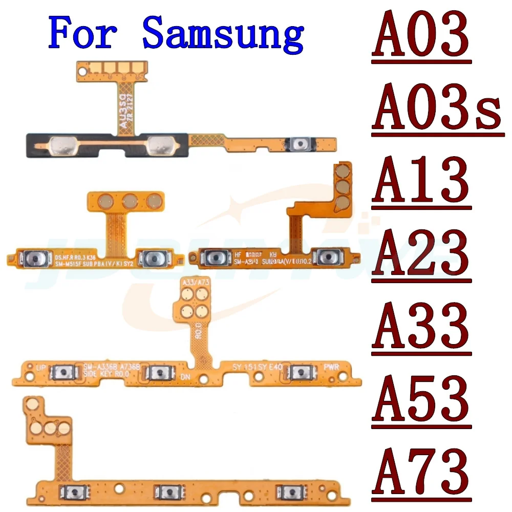 Volume Power Switch on Button Key Ribbon Flex Cable for  Galaxy A03 Core A03S A13 A23 A33 A53 A73 4G/5G - Image 1