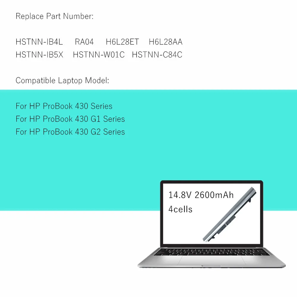 Hp Probook 430 G1 G2 HSTNN-IB4L H6L28ET H6L28AA HSTNN-IB5X HSTNN-W01C HSTNN-C84C - Image 7