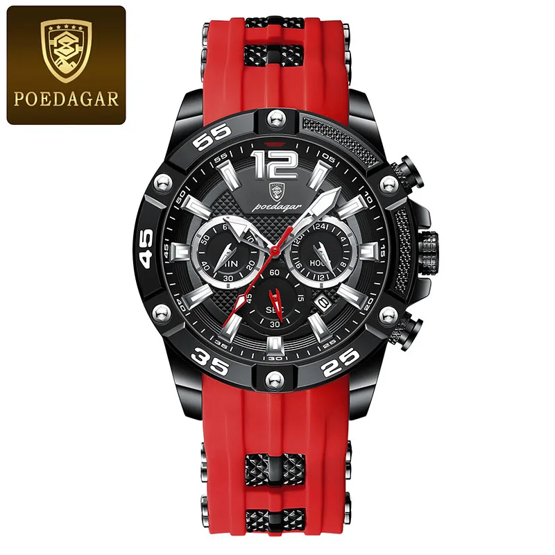 POEDAGAR Silicone Strap Sport Men