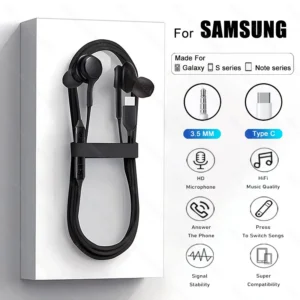 Type C & 3.5 Mm Earbuds Headphones  for Samsung, Android, IOS - Image 2