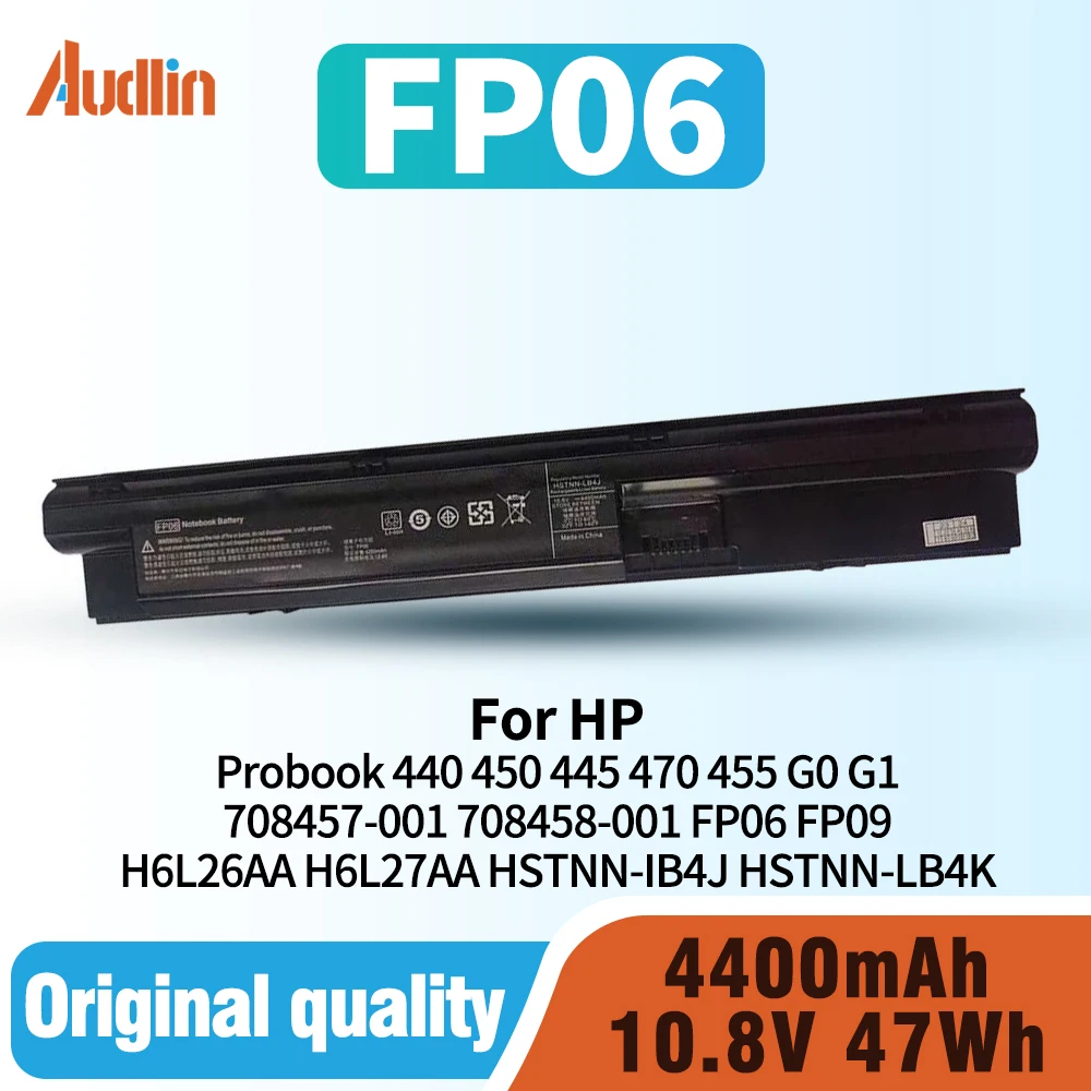 HP PROBOOK 440 450 445 470 455 G0 G1 708457-001 708458-001 FP06 FP09 H6L26AA,H6L27AA HSTNN-IB4J HSTNN-LB4 - Image 1