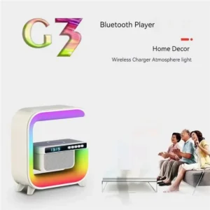 XM-G3 Bluetooth Speaker Alarm Clock 15W Wireless Charging Colorful Light - Image 5