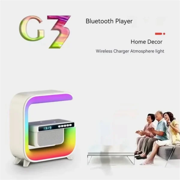 XM-G3 Bluetooth Speaker Alarm Clock 15W Wireless Charging Colorful Light