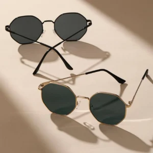 Classical Sunglasses Metal Geometric&Round Frame Fashion Classical Sunglasses for Vacation Decors Photo Props - Image 3