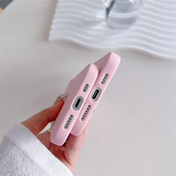 Silicone Pink Phone Case for Iphone 15 14 13 12 11 Pro Max plus