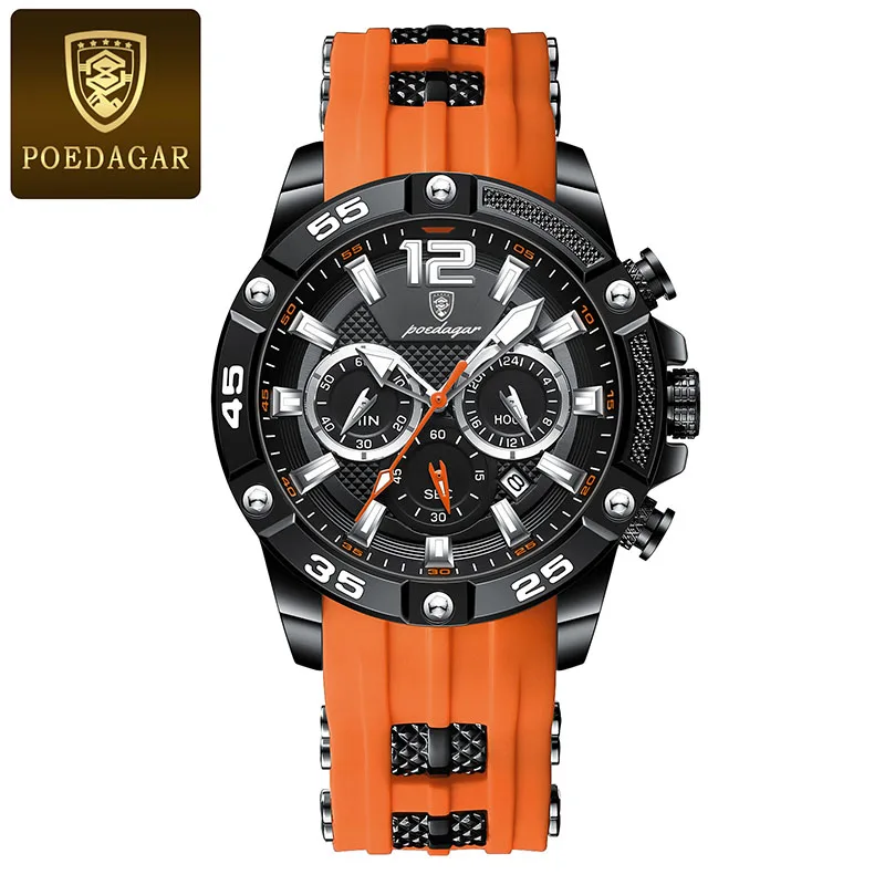POEDAGAR Silicone Strap Sport Men