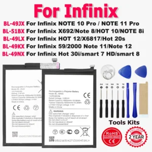 Infinix Note Hot 12 X692 X669 8 8I 10 11 20S 59 30I Pro Smart 7 8 X6817 Battery Replacement - Image 7