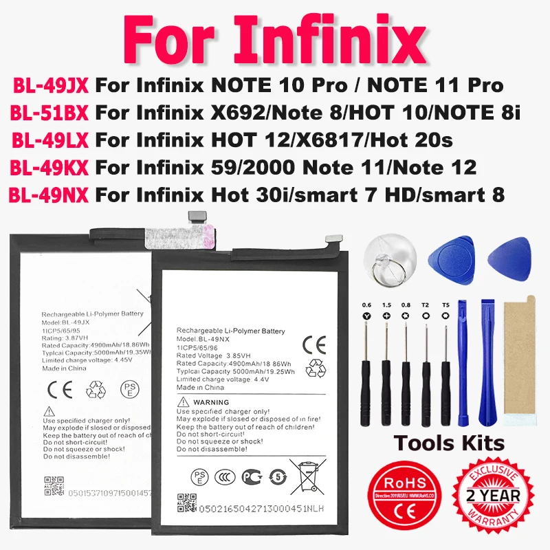 Infinix Note Hot 12 X692 X669 8 8I 10 11 20S 59 30I Pro Smart 7 8 X6817 Battery Replacement - Image 10