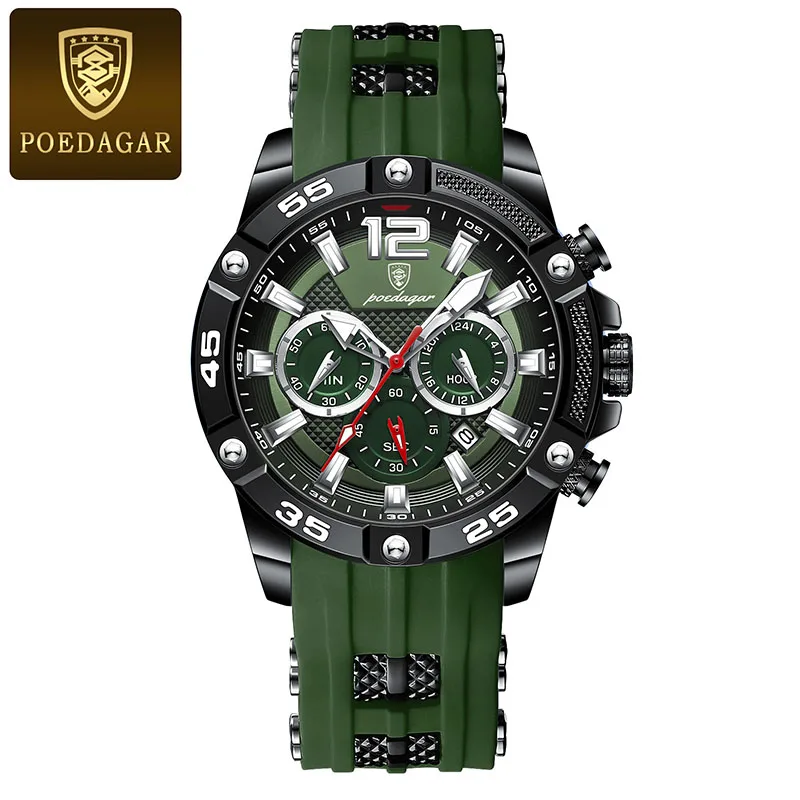 POEDAGAR Silicone Strap Sport Men