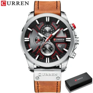 CURREN Men'S Chronograph Watch Quartz Movement Luminous Hands Casual Sport Waterproof Watch - Image 12