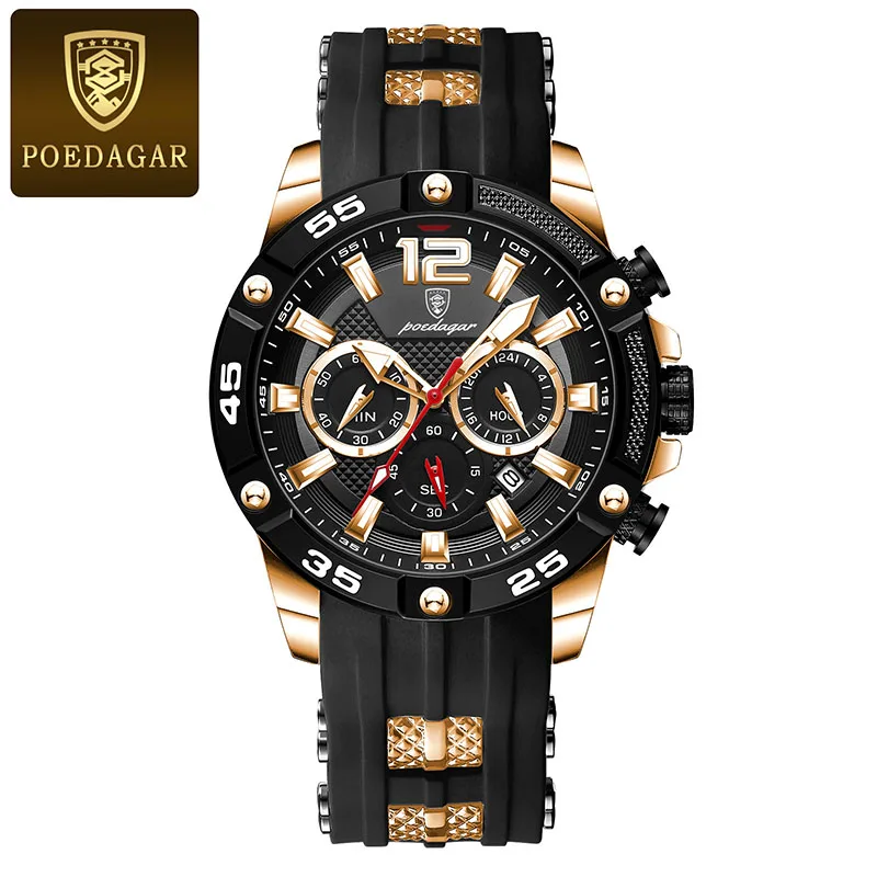 POEDAGAR Silicone Strap Sport Men